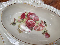 Vintage Ceramic Three Sectional Floral Bowl With Handle | Antique & Vintage | Moonee Ponds Antiques | Australia Wide Delivery