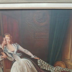 French Romantic Scene Oil On Canvas | Antique & Vintage | Moonee Ponds Antiques | Australia Wide Delivery
