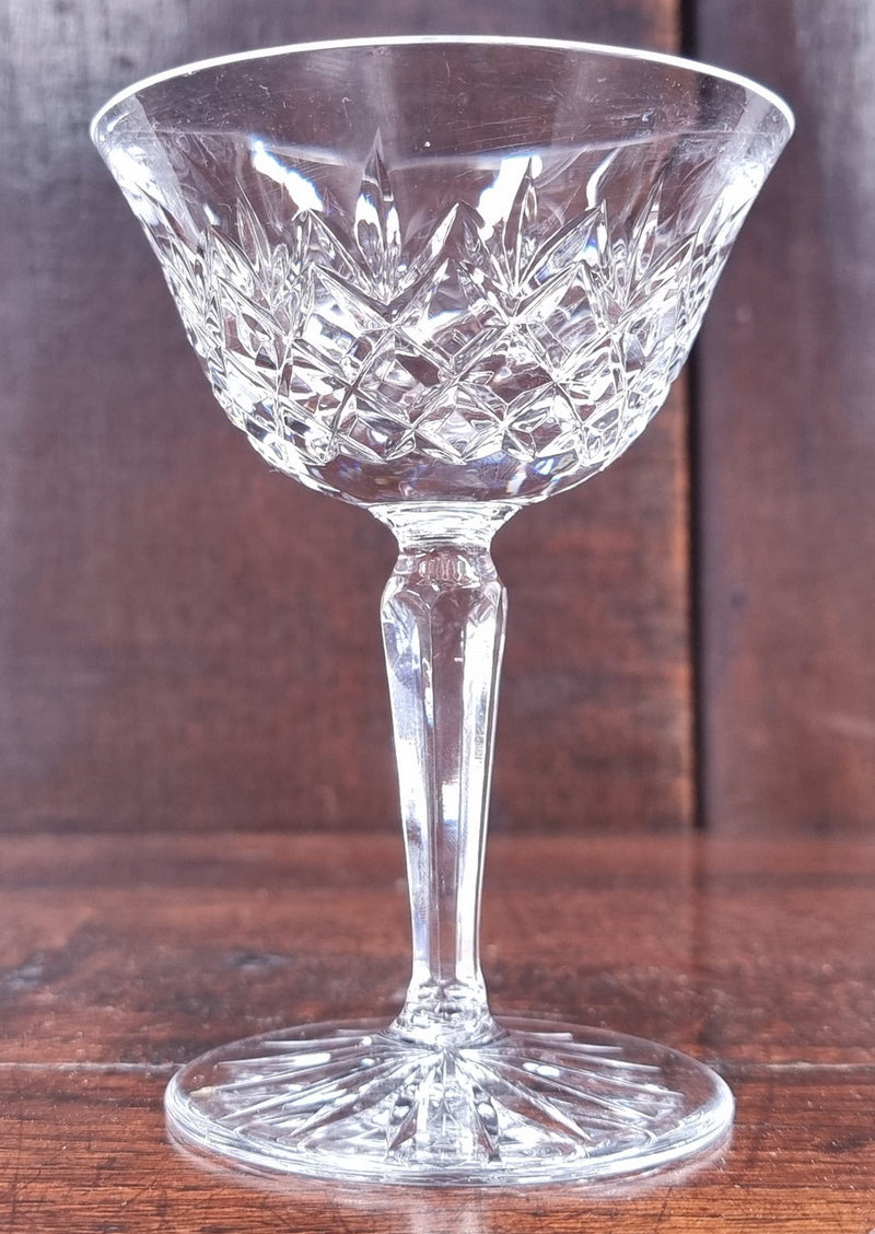 Lovely set of six crystal sweet glasses. In good original condition.