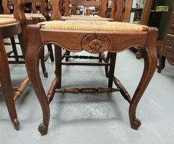 Set of Six Louis XV Style French Oak Rush Seat Dining Chairs | Antique & Vintage | Moonee Ponds Antiques | Australia Wide Delivery