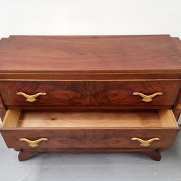 Stylish French Art Deco chest of three drawers. Sourced from France and in good original detailed condition. Circa 1920's.