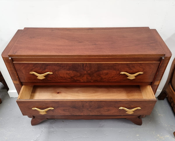 Stylish French Art Deco chest of three drawers. Sourced from France and in good original detailed condition. Circa 1920's.