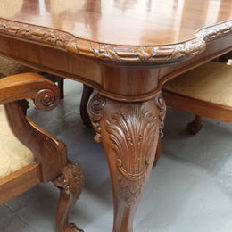 English Solid Mahogany Chippendale Dining Setting