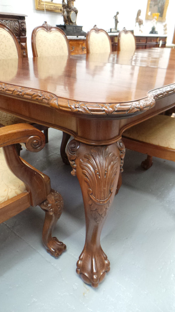 English Solid Mahogany Chippendale Dining Setting