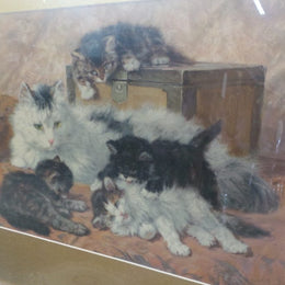 An Original Pears Print Of Kittens Playing