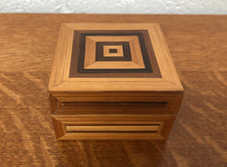 Vintage Square Parquetry Wooden Box | Antique & Vintage | Moonee Ponds Antiques | Australia Wide Delivery