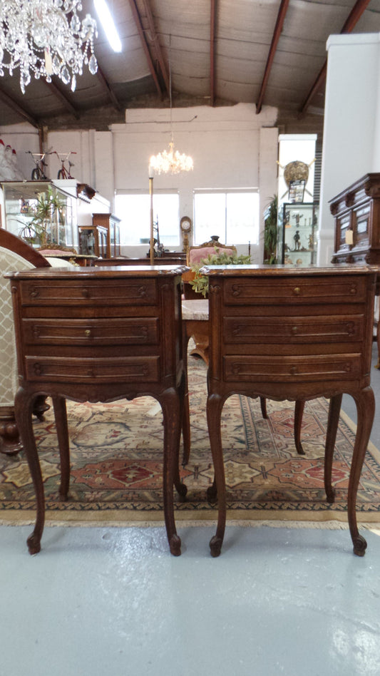 Petite Pair of French Bedside Cabinets