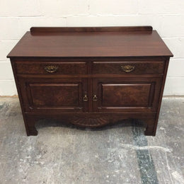 Edwardian Walnut And Burr Walnut TV Cabinet