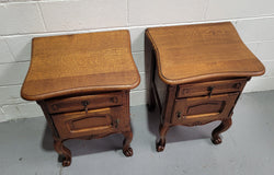 Pair of Low Louis XV Style Oak Bedsides With Wooden Tops | Antique & Vintage | Moonee Ponds Antiques | Australia Wide Delivery