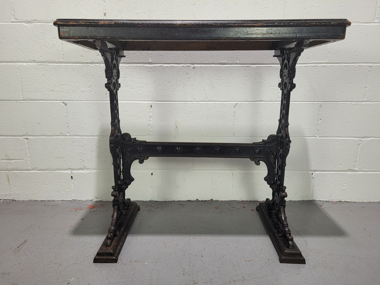 Stunning Late Victorian English Mahogany & Cast Iron Base Pub Table | Antique & Vintage | Moonee Ponds Antiques | Australia Wide Delivery