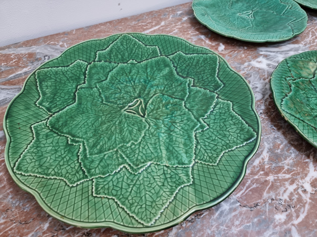 Rare set of 8 Majolica plates