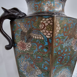 Superb Quality Japanese bronze and cloisonné vase in good original condition.
