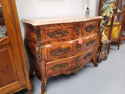 Beautiful French Louis XV Style Kingwood Inlaid Marble Top Commode | Antique & Vintage | Moonee Ponds Antiques | Australia Wide Delivery