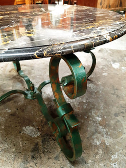 Portoro Marble Top French Wrought Iron Occasional Or Coffee Table | Antique & Vintage | Moonee Ponds Antiques | Australia Wide Delivery