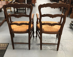 French Pair Of Rush Seat Carver Chairs | Antique & Vintage | Moonee Ponds Antiques | Australia Wide Delivery