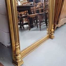 Stunning French Henry II gilt mantle mirror With Original Mirror. It has loads of charter and has been sourced from France. It is in good original detailed condition.