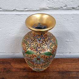 Especially Attractive Cloisonné Vase in Soft Coloured Enamels & Gilt