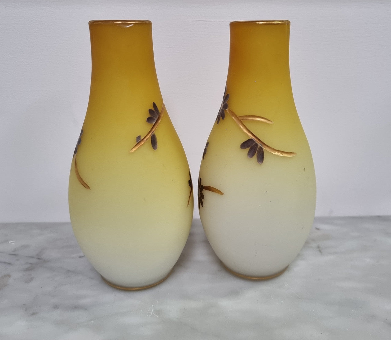 Beautiful pair of Victorian Opaline glass vases