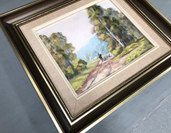 Lorraine Davies Framed Oil On Board Australian Farmhouse Landscape | Antique & Vintage | Moonee Ponds Antiques | Australia Wide Delivery
