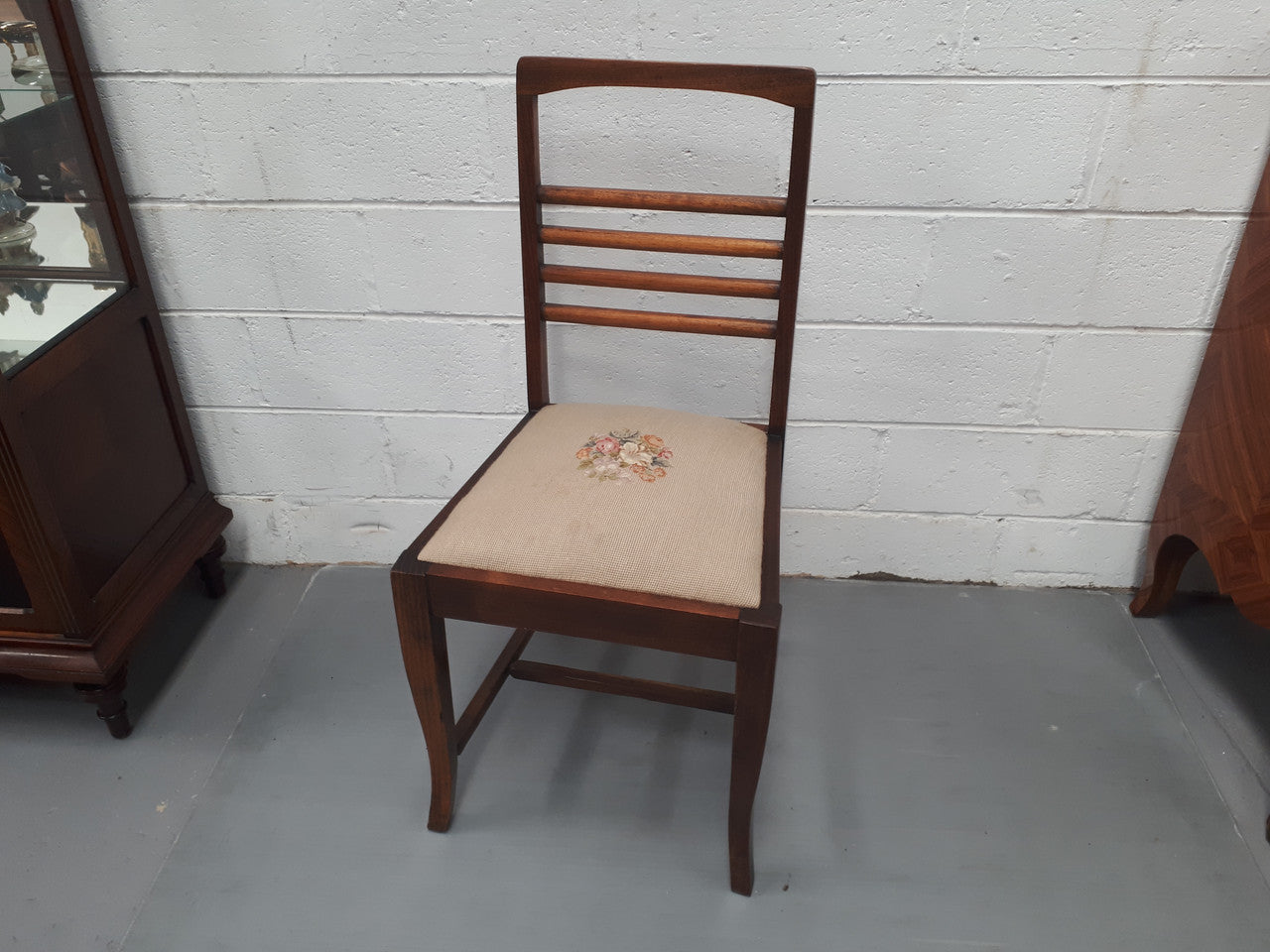 Ash Wood Tapestry Covered Chair