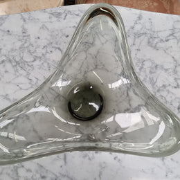 Holmegaard Danish Large Wavy Smoky Glass Bowl