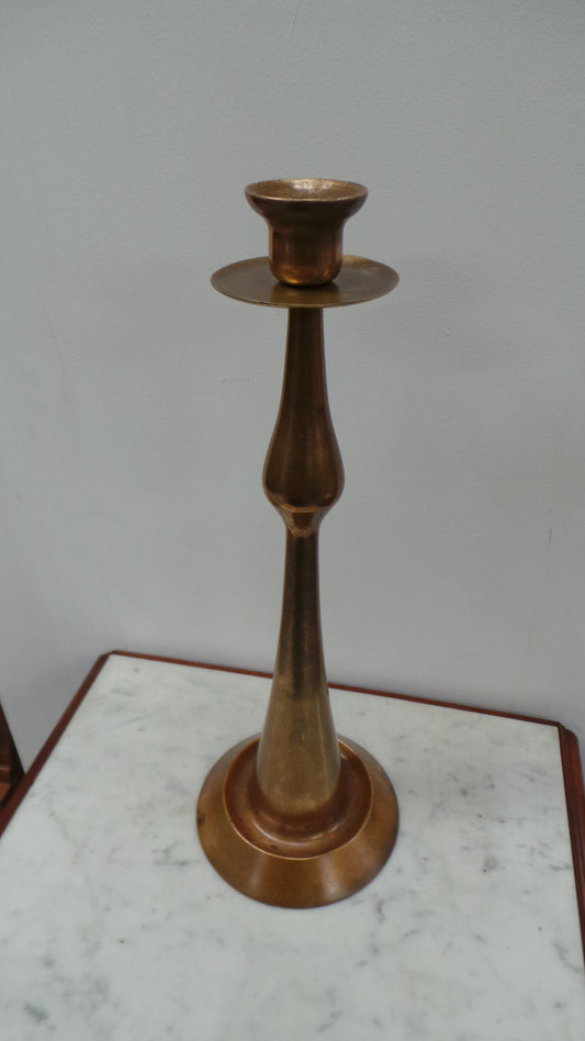 A Heavy Antique Bronze Candlestick