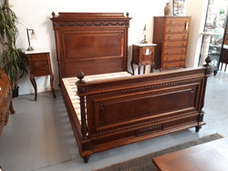 Henry II French Walnut 19th Century Queen Size bed | Antique & Vintage | Moonee Ponds Antiques | Australia Wide Delivery