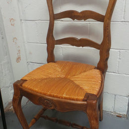 Set of Six Fabulous French Oak Dining Chairs