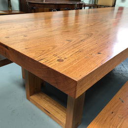 Industrial Style Dining Table and Bench Seats