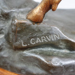 Beautiful French cold painted spelter Art Deco deer sculpture, on a stunning marble base. In good original condition.