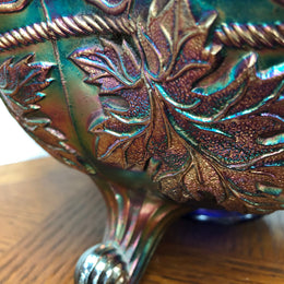 Large Cobalt Carnival Glass Bowl