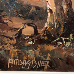 Oil On Board By Bill Ambagtsheer Titled "Grazing Near Beechworth "