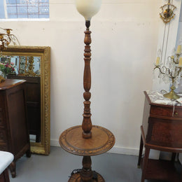 French Oak and Cherrywood Standard Lamp