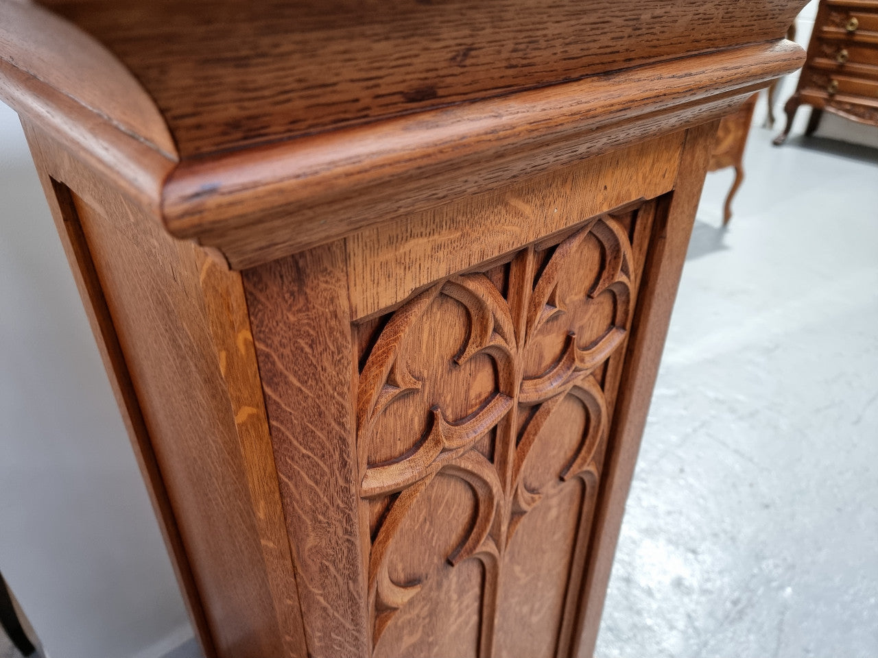 Antique French Gothic Style Large Statue Pedestal | Antique & Vintage | Moonee Ponds Antiques | Australia Wide Delivery