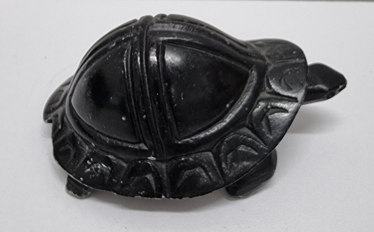 Vintage Hand Carved Zimbabwe Hard Stone Turtle