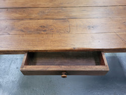 Provincial 19th Century French Oak Rustic Farmhouse Table With Tapered Leg & Drawer | Antique & Vintage | Moonee Ponds Antiques | Australia Wide Delivery
