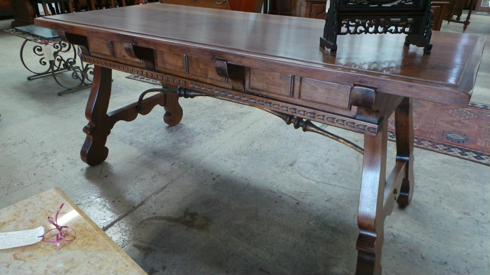 French Walnut Spanish Style Desk | Antique & Vintage | Moonee Ponds Antiques | Australia Wide Delivery