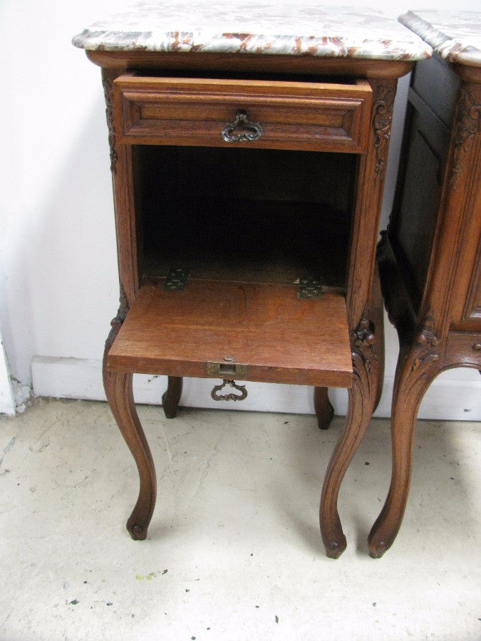 Pair of French Oak Bedside Cabinets-1 | Antique & Vintage | Moonee Ponds Antiques | Australia Wide Delivery
