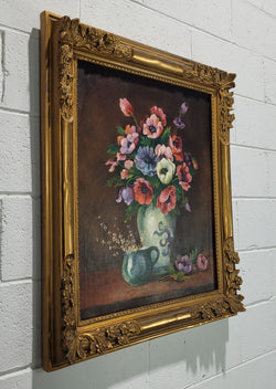 French "Floral Arrangement" Oil On Canvas Painting With Gilt Frame | Antique & Vintage | Moonee Ponds Antiques | Australia Wide Delivery