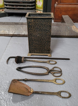 Art Nouveau Five Piece Fire Tool Set In Box | Antique & Vintage | Moonee Ponds Antiques | Australia Wide Delivery