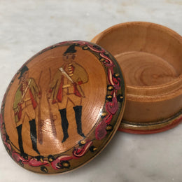 Vintage Treen Hand-Painted Trinket Box