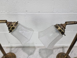 Pair of French Antique Style Table Lamps With Glass Shades | Antique & Vintage | Moonee Ponds Antiques | Australia Wide Delivery
