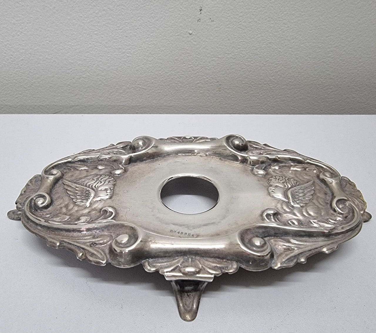 Edwardian Silver Plated Ink Stand Cherub Embossed Design | Antique & Vintage | Moonee Ponds Antiques | Australia Wide