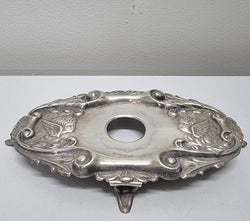 Edwardian Silver Plated Ink Stand Cherub Embossed Design | Antique & Vintage | Moonee Ponds Antiques | Australia Wide Delivery