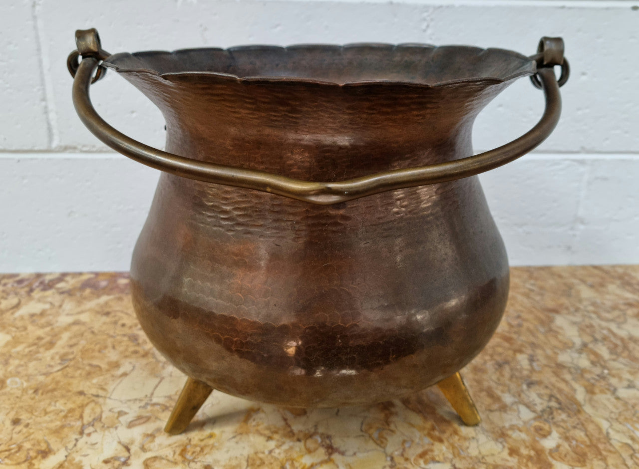 Antique Brass Decorative Jardinière With Handle | Antique & Vintage | Moonee Ponds Antiques | Australia Wide Delivery