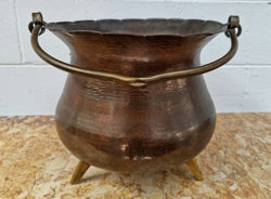 Antique Brass Decorative Jardinière With Handle | Antique & Vintage | Moonee Ponds Antiques | Australia Wide Delivery