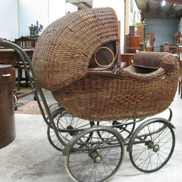 Antique Edwardian Wicker Pram