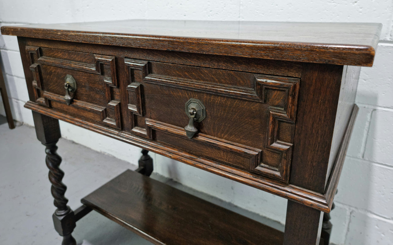 Beautiful Jacobean Style Two Drawer Side Cabinet