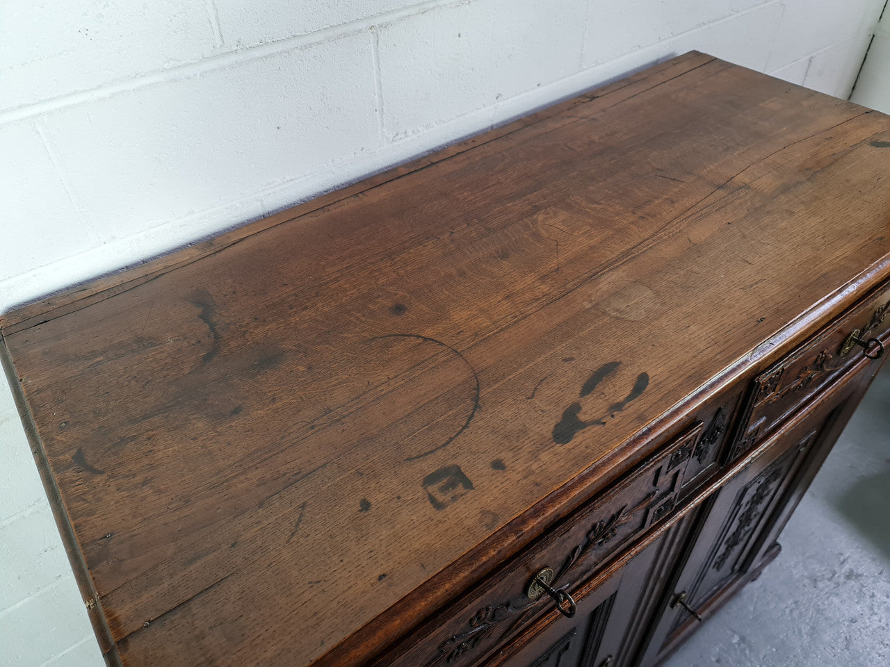 18th Century French Oak Tall Sideboard With Detailed Carvings | Antique & Vintage | Moonee Ponds Antiques | Australia Wide Delivery