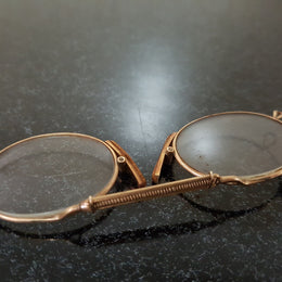 Antique Pince-Nez Reading Glasses Gold Plated